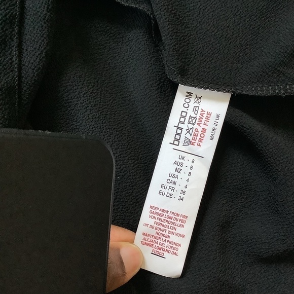 Nwt Boohoo Petite Black Woven Wrap Midi Dress Size 4 - Picture 6 of 11